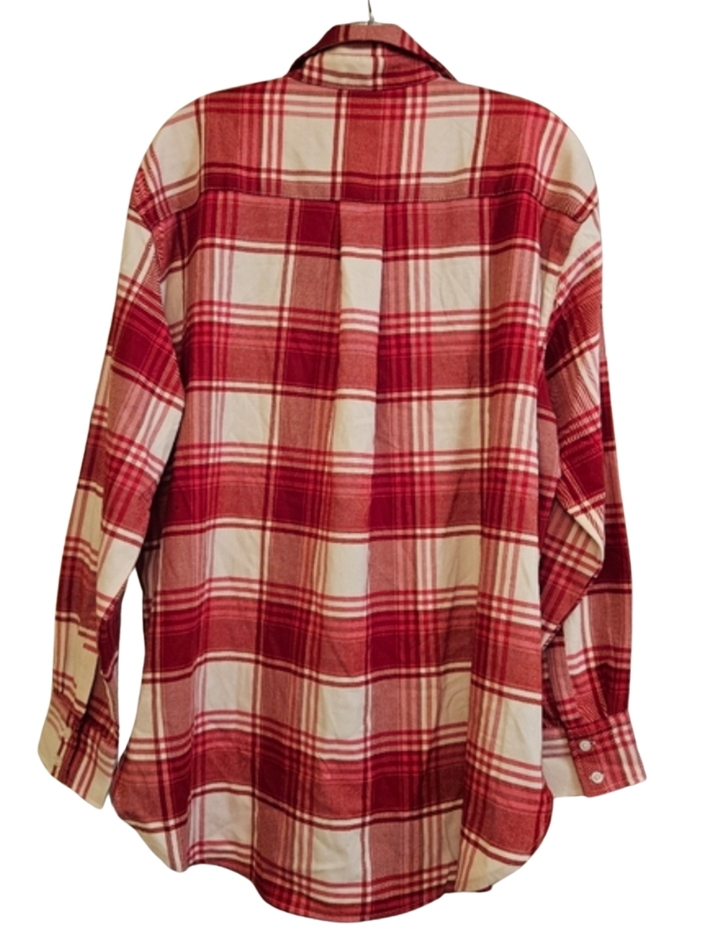 NEW H&M Flannel S Oversized Shirt Red/White/Pink Ai-1903 - Picture 4 of 10